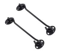 HYTROVE 2 Piezas Gancho de Pestillo para Ventana Negro de Acero Inoxidable Función Anti Viento y Bloqueo Manual Adecuado para Puertas Corredizas y Ventanas