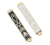 HYTROVE 2 Piezas Mezuzá de Metal para Puerta Judía Decoración Religiosa con Símbolos Judíos y Pergamino Adorno Compacto para Hogar y Espacios Interiores