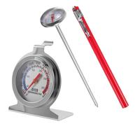 HYTROVE 2 Piezas Termómetro de Cocina Inoxidable Medidor de Temperatura para Carne y Horno Herramienta de Medición de Temperatura para Bbq Lectura Instantánea para Tipos de Carne y