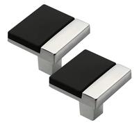 HYTROVE 2 piezas Tiradores para Muebles de Cocina y Baño Aleación de Zinc Duradera Diseño Elegante y Cómodo Compatibles Armarios Agujero Acabado Cromado Brillante y Negro