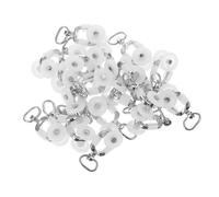 HYTROVE 20 Piezas de Ruedas para Rieles de Cortina en Acero Inoxidable Blanco, Rodillos para Cortinas Deslizamiento Suave, Ideales para Puertas Corredizas y Dormitorios