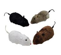 HYTROVE 4piezas Juguete Interactivo para Gatos Ratones De Cuerda Sin Baterías Diseño De Ratón Esponjoso Estimula Instintos De Caza De Diversión Asegurada para Mascotas