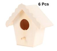 HYTROVE 6piezas Nido De Pájaros De Madera para Pintar Adorno Educativo De Escritorio Manualidades para Proyecto Creativo para Decoración del Hogar