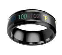 HYTROVE Anillo Inteligente de Titanio para Parejas con Pantalla de Temperatura Diseño Creativo y Moderno Talla Elegante Joyería para Amantes y Uso Diario