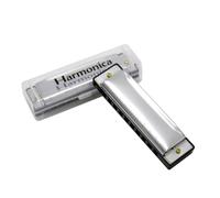 HYTROVE Armónica de Blues de 10 Agujeros en Aluminio Plata Sonido Fuerte y Tornillos de Doble Sellado para Música Clásica y Rock