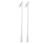 HYTROVE Barra para Cortinas de 30.5cm con Ganchos, 2 Piezas, de Fibra de Vidrio Blanco, Diseño Minimalista y Funcional para Hotel o Sala de Estar
