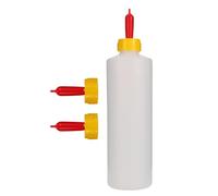 HYTROVE Biberón para Corderos de 400 Ml 3 Chupetes Reemplazables, Botella de Leche de Plástico para Animales Pequeños, Comedero Portátil para Lactancia de Cabritos y Ganado Joven