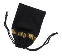 HYTROVE Bolsa de Cordón para Naipes de Tarot en Terciopelo y Plástico Negro, Protege los Naipes del Daño y Es Fácil de Llevar para Juegos y Dados