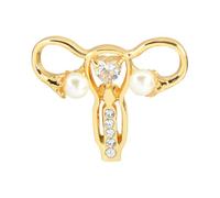 HYTROVE Broche dorado con diseño creativo de útero en aleación, accesorio para ropa en ocasiones casuales y oficiales, para mujeres y niñas