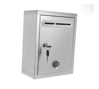 HYTROVE Buzón de Pared con Cerradura de Acero Inoxidable y Pvc Negro, Soporte Seguro para Correos en Espacios Públicos y Aulas con Sistema de Bloqueo