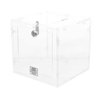 HYTROVE Caja Acrílica Transparente Cerradura para Urna de Sugerencias y Donaciones, 20X15X20 CM, Adecuado para Oficinas y Organizaciones