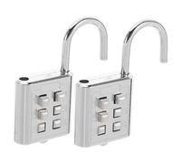 HYTROVE Candado de Combinación 6 Botones 2 Piezas Aleación de Zinc Resistente Intemperie sin Llave Código Reiniciable y Teclas en Braille Portátil para Taquilla Gimnasio Equipaje Mochila