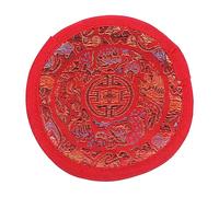 HYTROVE Cojín Para Cuenco Tibetano Hecho a Mano De Tela, Color Rojo 14 Cm, Almohadilla Antideslizante Para Instrumentos Rituales Budistas, Tapete Decorativo y Protector Para Cuencos De Sonido