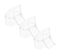 HYTROVE Comedero para Pájaros de Acrílico Base Plana y Soporte Creativo, 3 Piezas, Diseño Antisalpicaduras, Fácil de Limpiar, Adecuado para Jaulas y Decoración de Barra