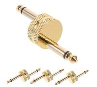 HYTROVE Conector de Pedal de Guitarra de Doble Enchufe Paquete de 4 Unidades de 6,35 Mm Dorado, Adaptador Metálico Fácil de Instalar para Accesorios de Pedaleras