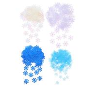 HYTROVE Confeti Creativo de Copos de Nieve Blancos y Azules 700piezas para Decoración Navideña y Bodas, Plástico Resistente Adecuado para Fiestas y Festivales