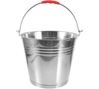 HYTROVE Cubo de Acero Inoxidable de 10l para Caballos y Potros Fácil de Limpiar y Multiusos , Color Plata Adecuado para Alimentación y Bebida en Establos