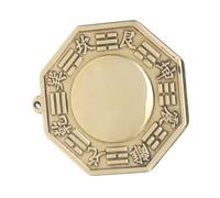 HYTROVE Espejo Bagua Convexo de Latón 6,5 Cm de Diámetro, Decoración Colgante para Pared, Símbolos Tallados a Mano, Feng Shui para Oficina, Hogar y Sala de Estudio