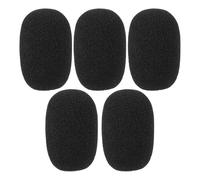 HYTROVE Fundas Protectoras de Esponja para Micrófonos Negros 5 Piezas, Cubierta Transpirable Que Protege Micrófonos para Actuaciones y Conferencias