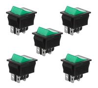 HYTROVE Interruptores de Palanca de Forma de Barco Verde, 5 Piezas, Plástico, Fácil de Instalar y Operar para Equipos Marinos E Industriales