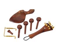 HYTROVE Juego de 15 Piezas para Violín en Palo de Rosa, Incluye Pasador de Violín, Cordal y Abrazaderas de Barbilla, Color Café, Accesorios Esenciales para Fabricación y Reparación