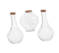 HYTROVE Juego De 3 Botellas De Arena Para Ceremonia De Aceites Esenciales Minitarros De Corcho Botellas Decorativas Para Arena Decorativa Pequeñas Botellas