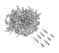 HYTROVE Kit de 130 Remaches Ciegos de Aluminio Tipo Golpe con Cabeza Redonda, Mecanismo de Expansión Mejorado, Tamaños M5x7mm, 9mm y 11mm para Uso en Maquinaria y Equipos Mecánicos