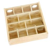 HYTROVE Laberinto para Hámsters y Chinchillas de Madera Natural 25X25X7 CM, Juguete Educativo y Accesorio para Estimular Mentalmente y Ejercitar a Pequeños Roedores