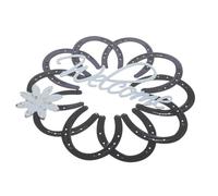 HYTROVE Letrero Metálico de Bienvenida para Puerta Flores Secas Decorativas y Estructura de Hierro para Colgar en Paredes Exteriores