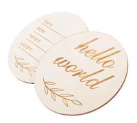 HYTROVE Letreros de Madera Minimalistas para Anunciar el Nacimiento Recién Nacido Nombre Personalizado y Fecha de Nacimiento, Pack de 2 Piezas para Nuevos Padres