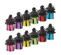 HYTROVE Linternas en Miniatura de Resina Que Brillan Oscuridad, 14 Piezas para Paisajes Navideños y Casas de Muñecas, Luces Decorativas para Microjardines y Escenas en Miniatura