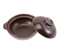 HYTROVE Olla de Cerámica Pequeña Tapa, Cazuela Resistente al Calor para Cocinar Fideos y Arroz, Utensilio de Cocina de Barro Apto para Fuego Directo y Uso Doméstico, Cazuela para Sopa