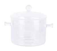 HYTROVE Olla Práctica de Vidrio Borosilicato 1500Ml Tapa y Doble Asa para Cocinar Sopas y Estofados Cocina, para Vida Cotidiana y Eventos Familiares