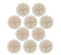 HYTROVE Organizador de Hilo para Punto de Cruz de Madera Beige con 20 Orificios, 10 Piezas, Diseño Redondo y Función Integrada de Posavasos, Adecuado para Actividades al Aire Libre