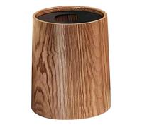 HYTROVE Papelera de Basura Redonda de Imitación Madera 12L Cubo para Cocina y Baño Contenedor Doméstico de Gran Capacidad Diseño Vintage Chino para Salón y Hotel