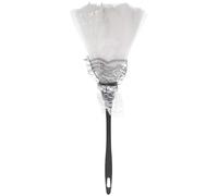 HYTROVE Plumero Blanco Fácil de Manejar con Ribete de Encaje Accesorio de Vestuario Material Plástico y Excelente Rendimiento para Cosplay de Bruja para Representaciones Teatrales
