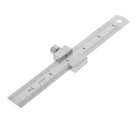 HYTROVE Regla de Acero Inoxidable de 15 Cm, 0,7 Mm de Grosor con Tope de Posicionamiento, Regla Recta de Medición Precisa para Carpintería y Diseño, Herramienta Resistente y Durable