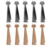 HYTROVE Regla de Dibujo Gato Estilo Retro de Materiales Sintéticos Negro, Multiusos Números Claros para Oficina y Escuela, Paquete de 10 Unidades Maestros
