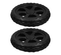 HYTROVE Ruedas de Placa de Servicio Pesado para Carrito de Compras, Goma Negra Resistente y Suave, Paquete de 2 Piezas para Transportar Compras y Mercancías
