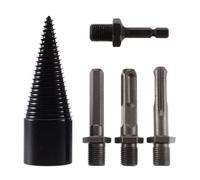 HYTROVE Set de 5 Brocas para Leña y Taladro Partidor de Madera de Acero al Carbono Resistente a Impactos Diseño Único para Taller y Granja