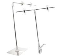 HYTROVE Soporte para Carteles de Mesa en Forma de L Ajustable, 2 Piezas de Acero Inoxidable y Plástico, Estructura Simple Adecuado para Publicidad y Bodas