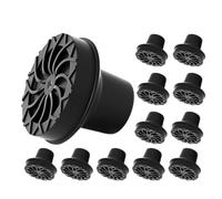 HYTROVE Tapas para Bastón con Punta Antideslizante 12 Mm, Pack de 12 Piezas de Goma Negra, Accesorios para Bastones y Muletas, Mejora la Estabilidad para Adultos Mayores