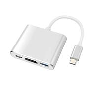 HYTTER Adaptador USB C a HDMI, USB 3.0 Tipo C a HDMI 4K multipuerto AV convertidor con Puerto USB 3.0 Mac HDMI Adaptador para MacBook Pro/S8+/S9+/proyector/Monitor (Gris) (Plateado)