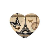 HYTTER Ambientadores de coche con forma de corazón con diseño de mariposa de la Torre Eiffel de París, juego de 4 rebanadas: tarjetas perfumadas colgantes para armario, baño, decoración interior de