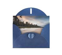 HYTTER Blue Morning Beach by the Seaside Pearl Paper - Tarjeta de felicitación perfecta para Navidad, día de San Valentín, aniversario de boda y más