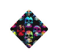 HYTTER Juego de 6 tarjetas aromatizantes cuadradas con estampado de calavera de colores, para dormitorio, baño, coche, decoración interior