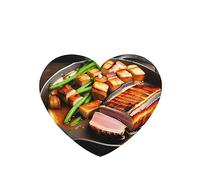 HYTTER Juego de 6 tarjetas aromatizantes para coche, con diseño de carne a la parrilla, con forma de corazón, para colgar en el armario, baño, decoración interior del coche