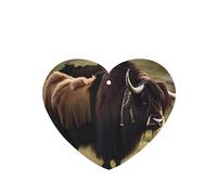 HYTTER Mighty Highland Yak Prints - Juego de 6 tarjetas aromáticas para coche, diseño de corazón con forma de corazón