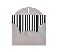 HYTTER Tarjeta de felicitación de papel perlado a rayas grises, negras y blancas, perfecta para Navidad, cumpleaños y más. 4 x 6 pulgadas