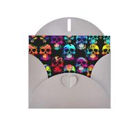 HYTTER Tarjeta navideña de papel perlado de calavera de color gris, tarjeta de felicitación perfecta para Navidad, día de San Valentín, aniversario de boda y mucho más